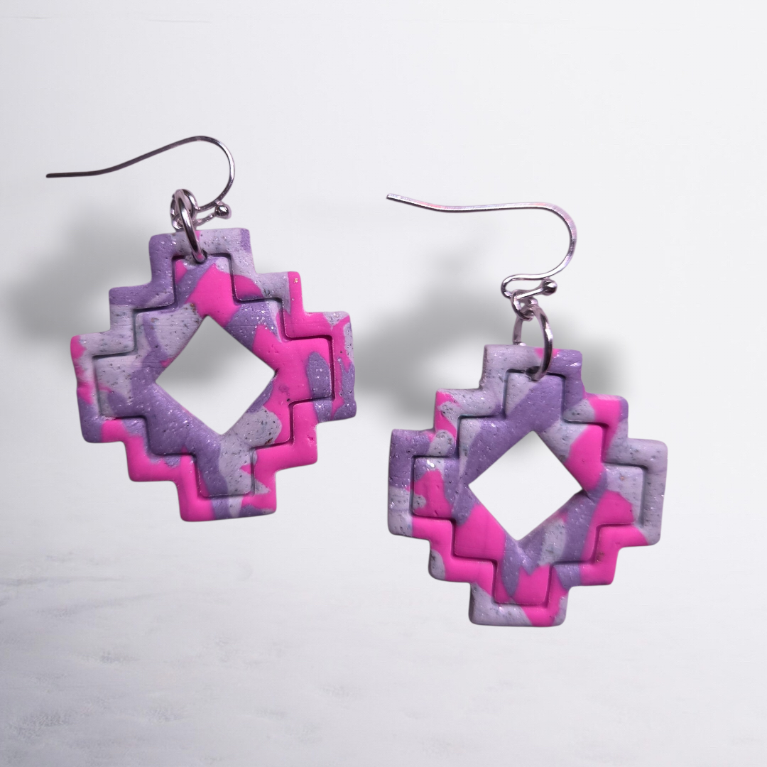 Aztec Amethyst Earrings