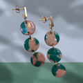 Triple Teal Flame Earrings