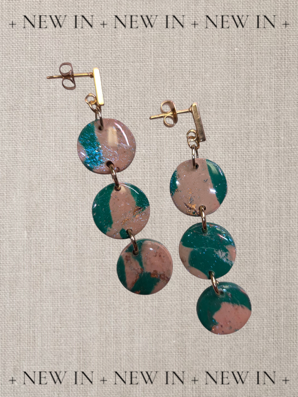 Triple Teal Flame Earrings