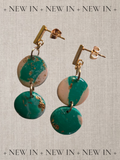 Teal Flame Stud Earrings
