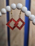 Copper Red Diamond Dangle earrings