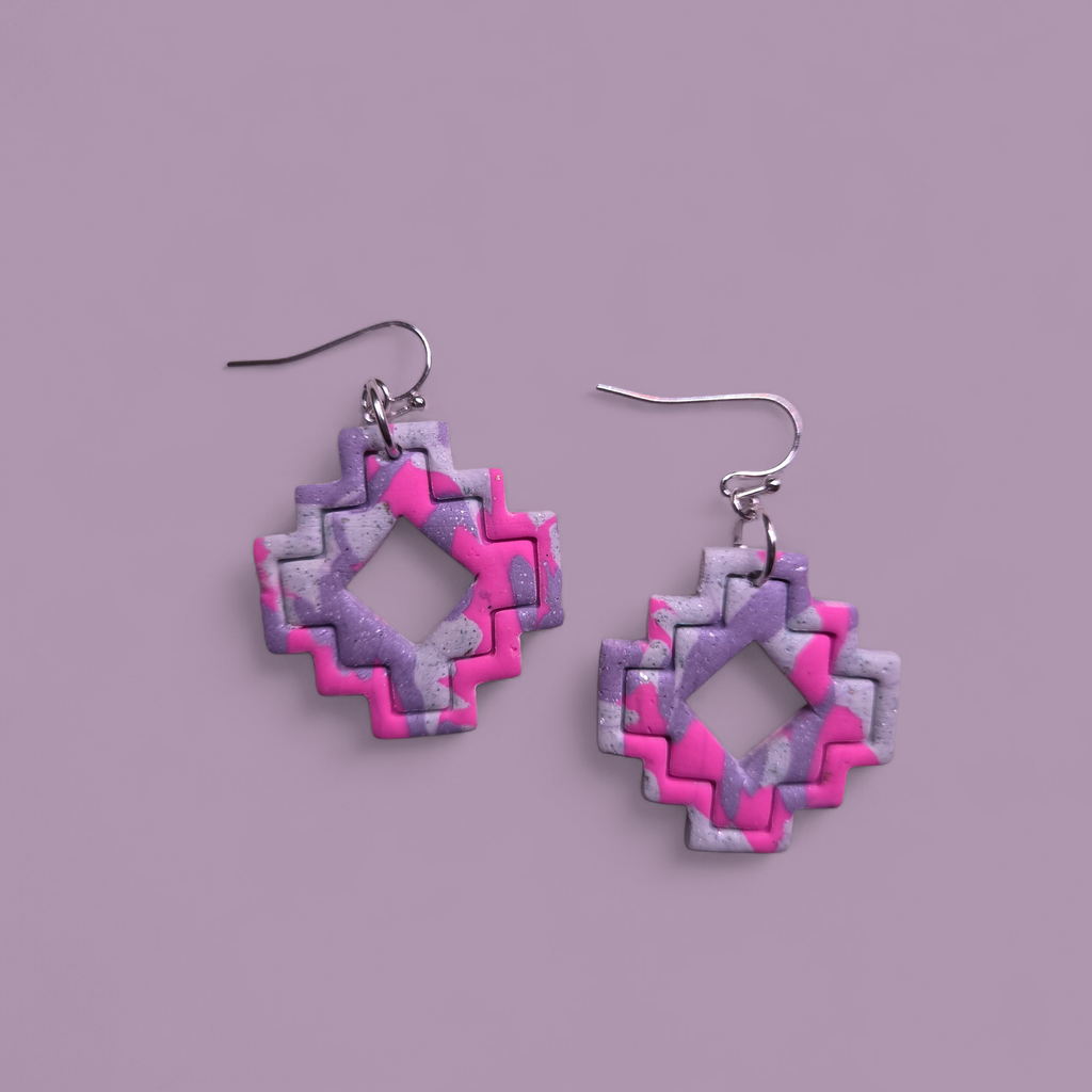 Aztec Amethyst Earrings