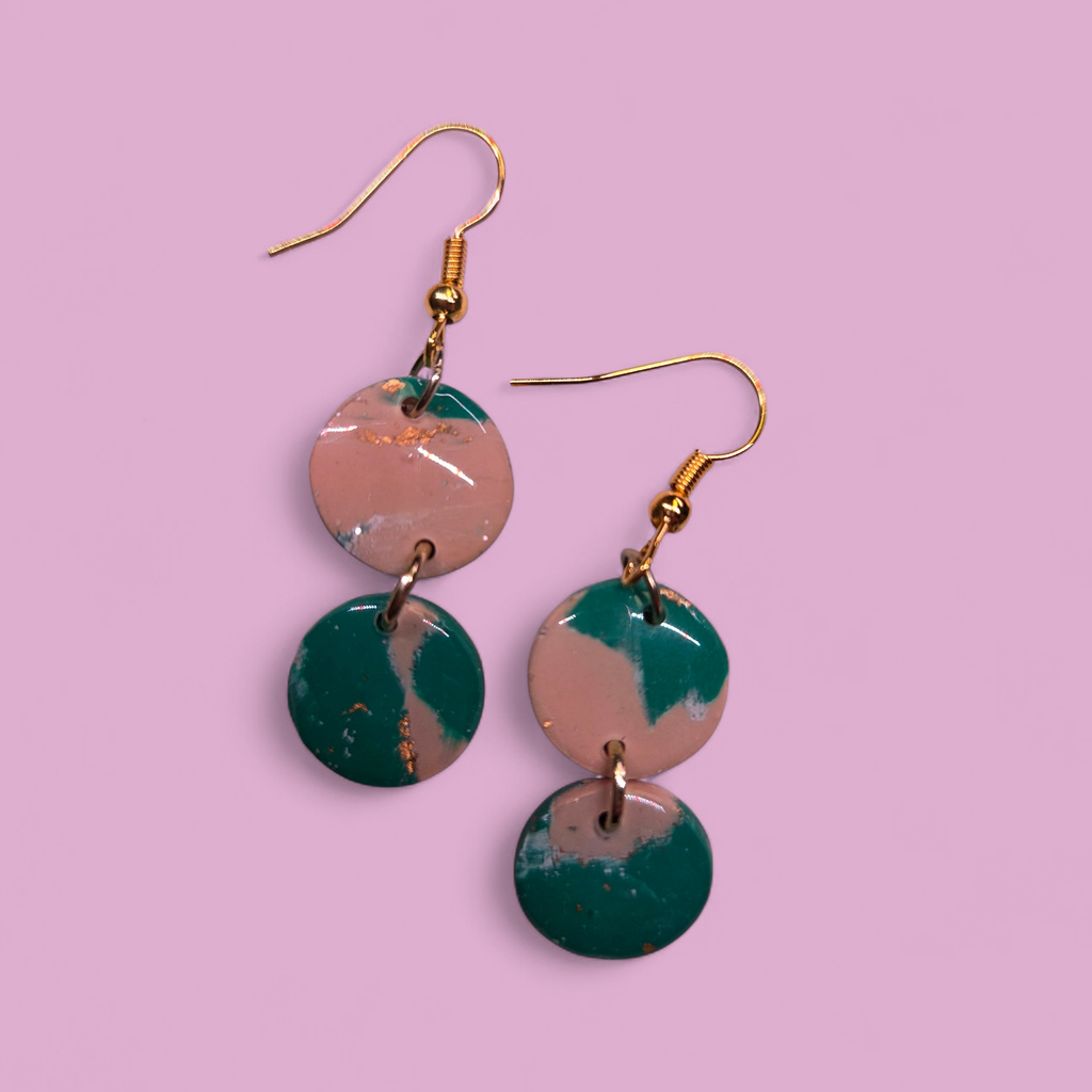 Teal Flame Earrings