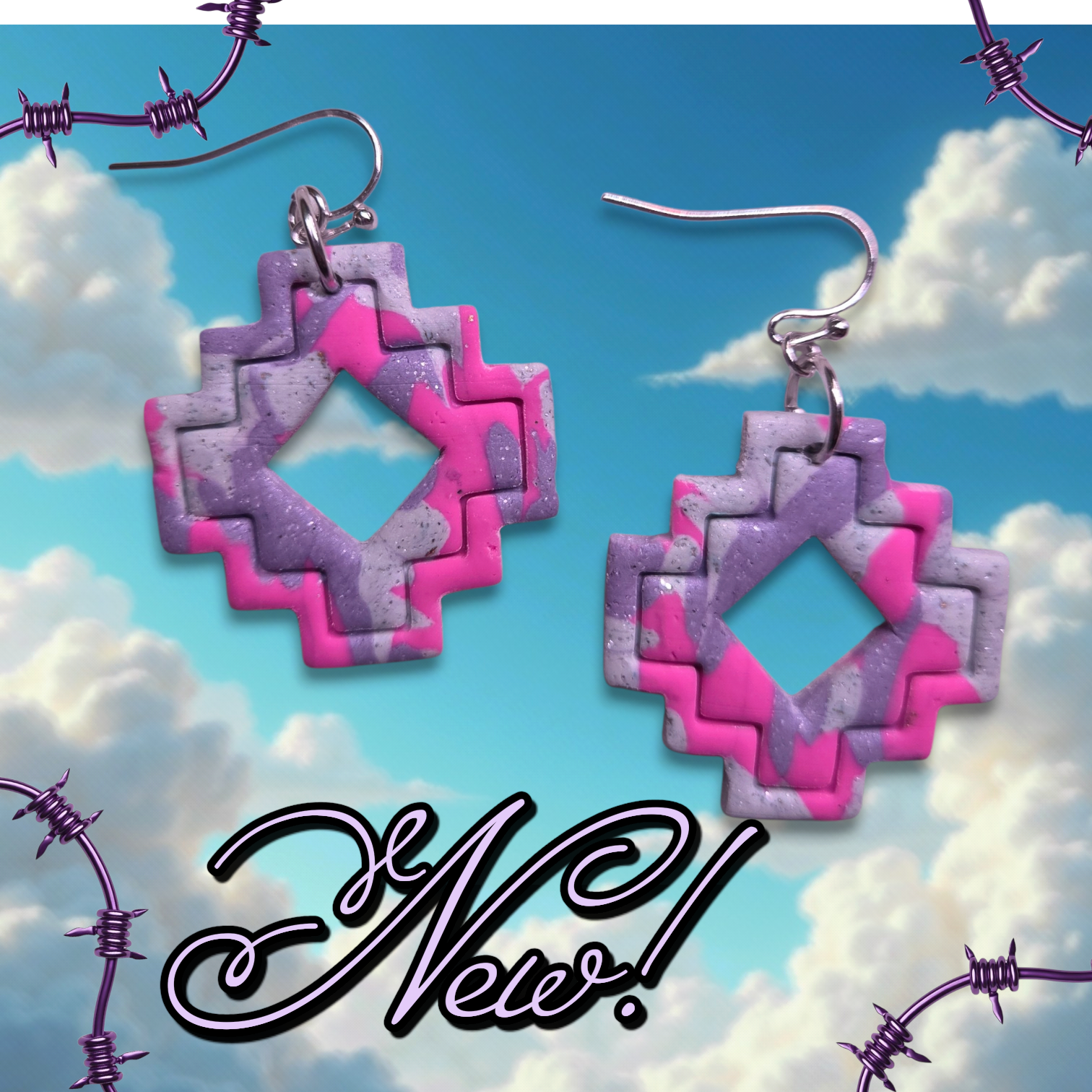 Aztec Amethyst Earrings