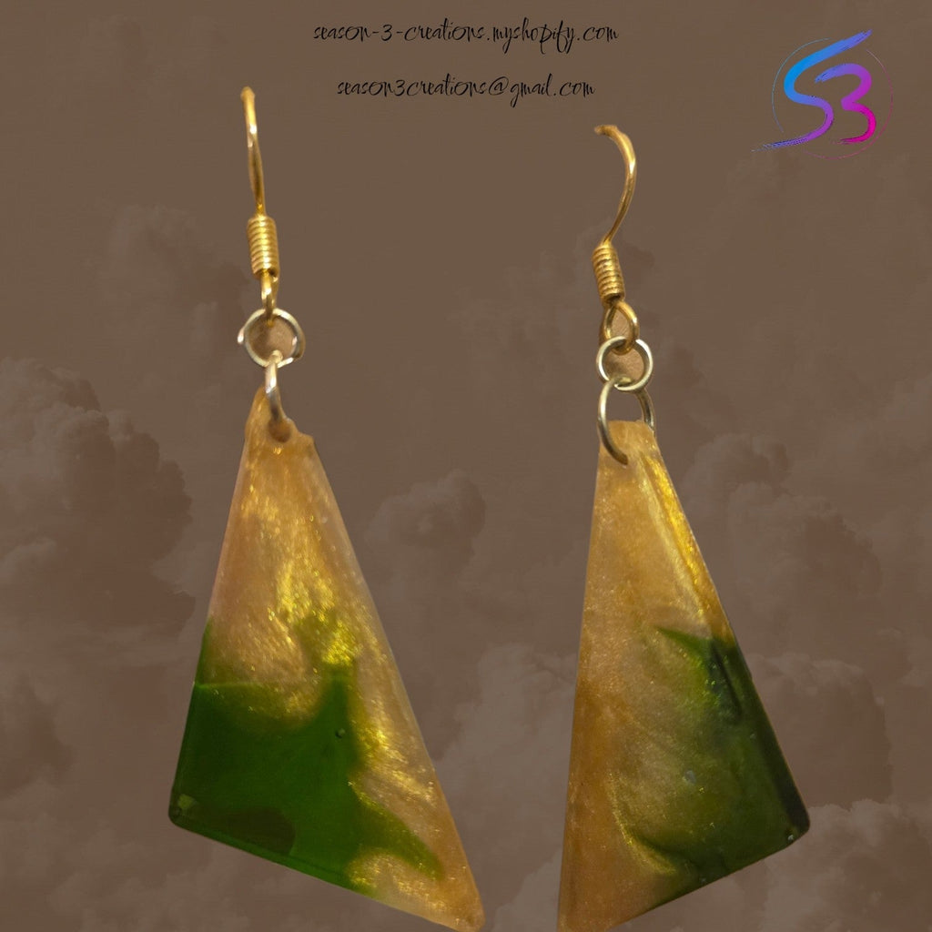Giant's Gold Triangle Resin Earrings