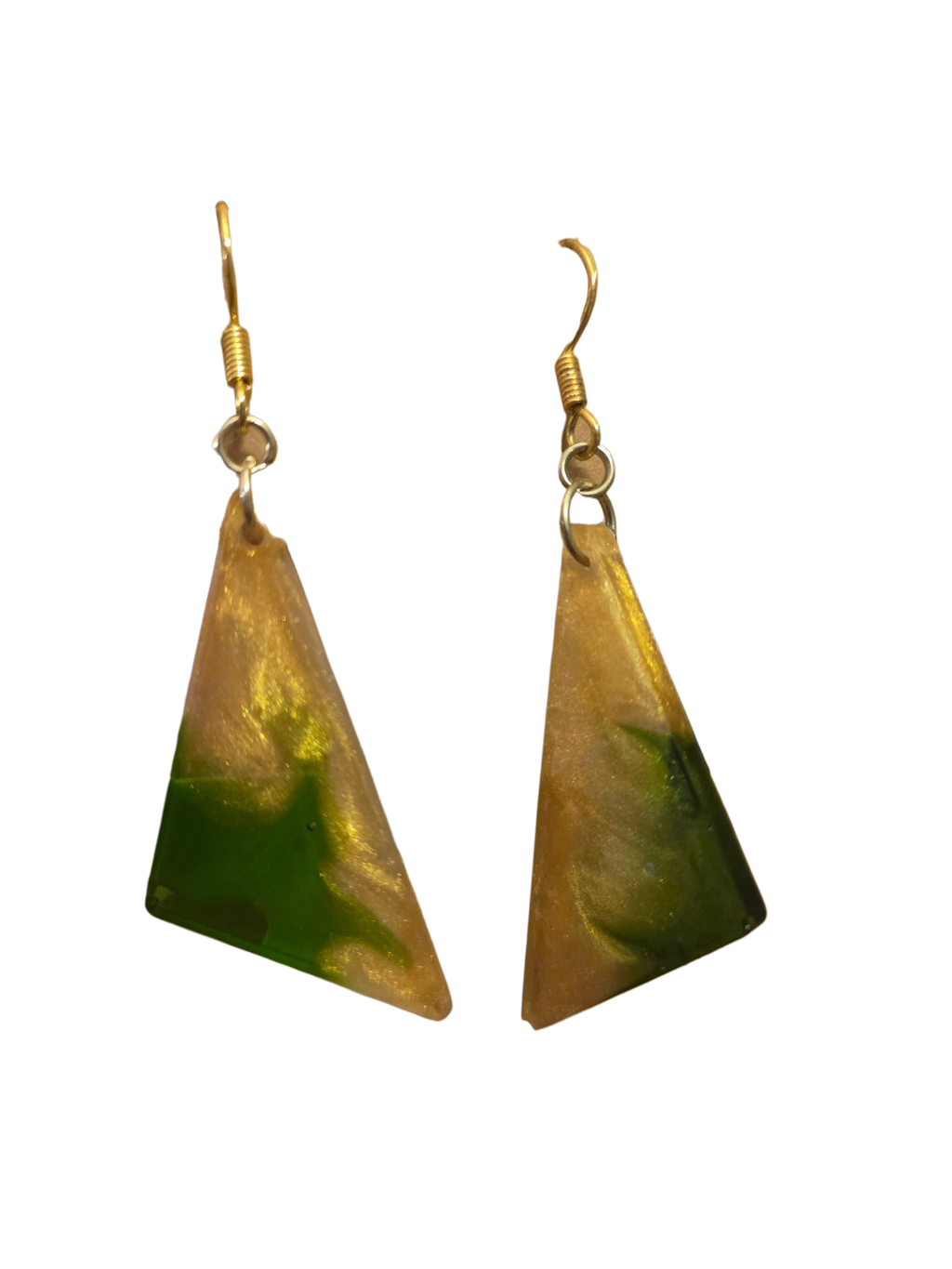 Giant's Gold Triangle Resin Earrings