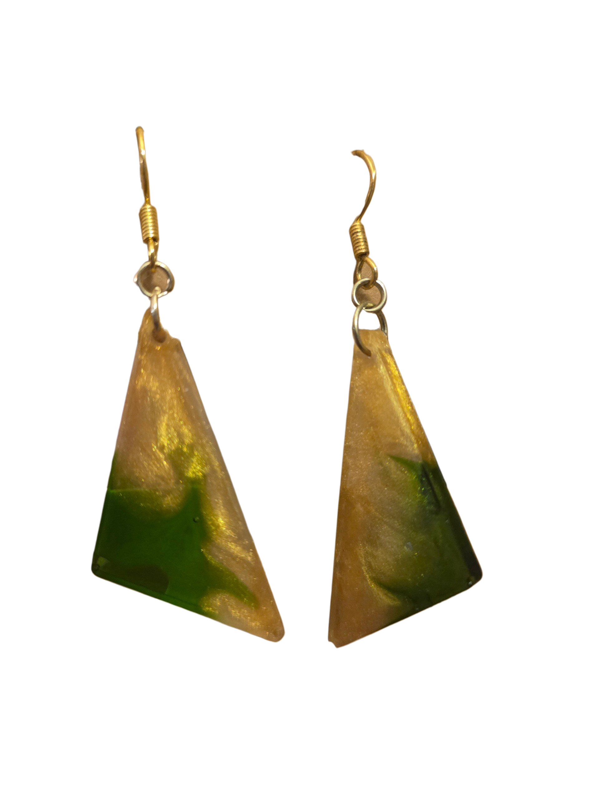Giant's Gold Triangle Resin Earrings