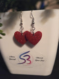 Red Heart Dangle Earrings